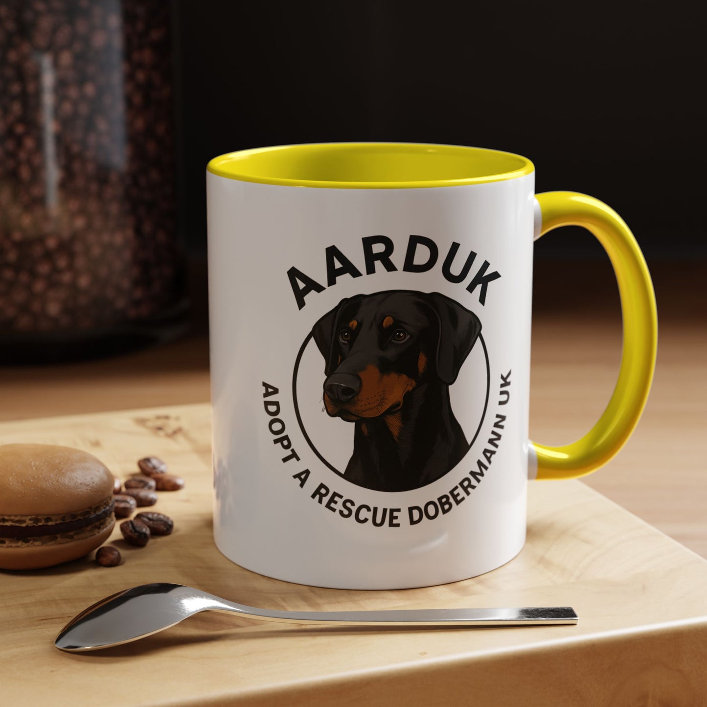 AARDUK Coffee Mug - Donate While you Drink (Black/Tan)
