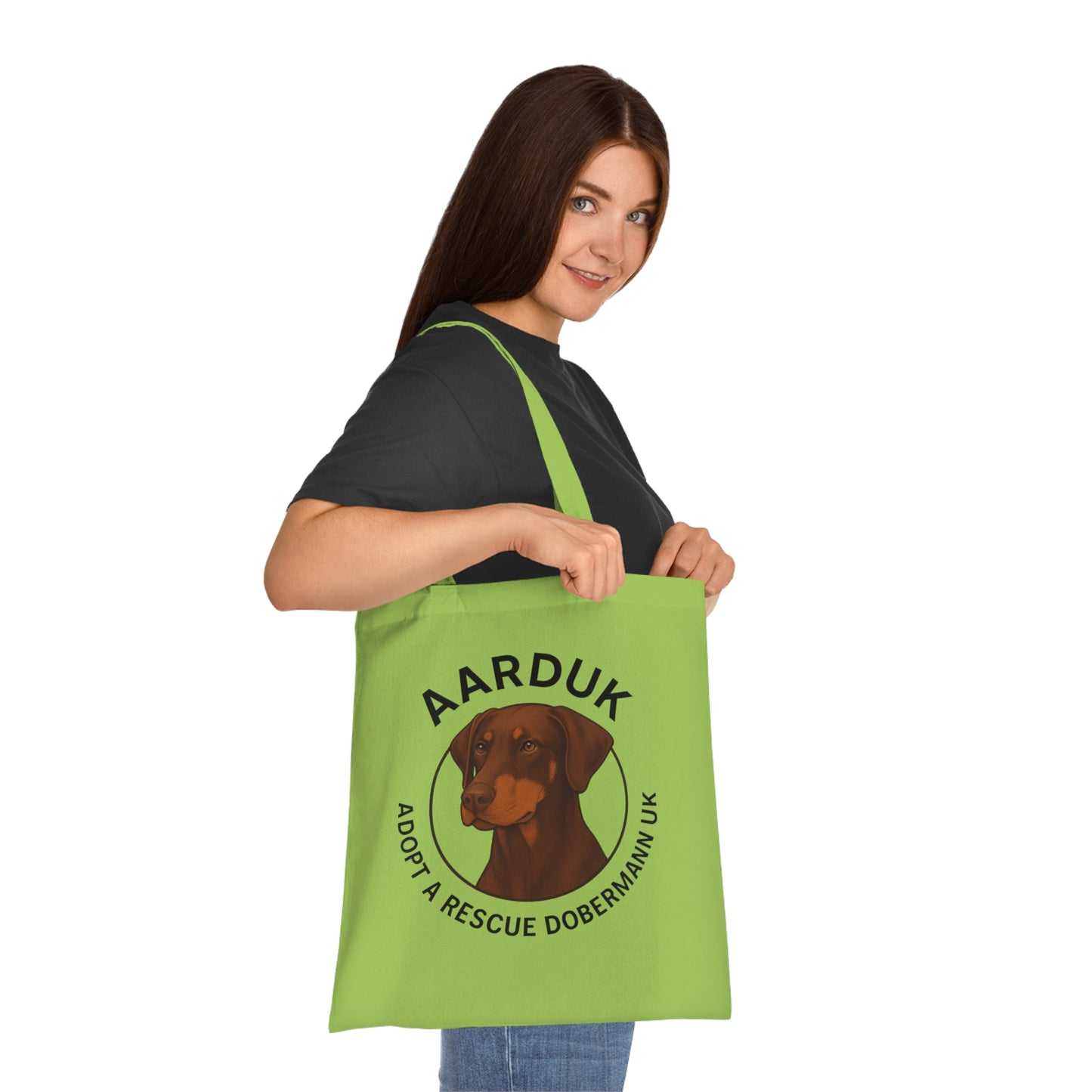 AARDUK Cotton Tote Bag - Eco-Friendly, Adoption Awareness, Reusable Shopping Bag. (Brown/Tan)