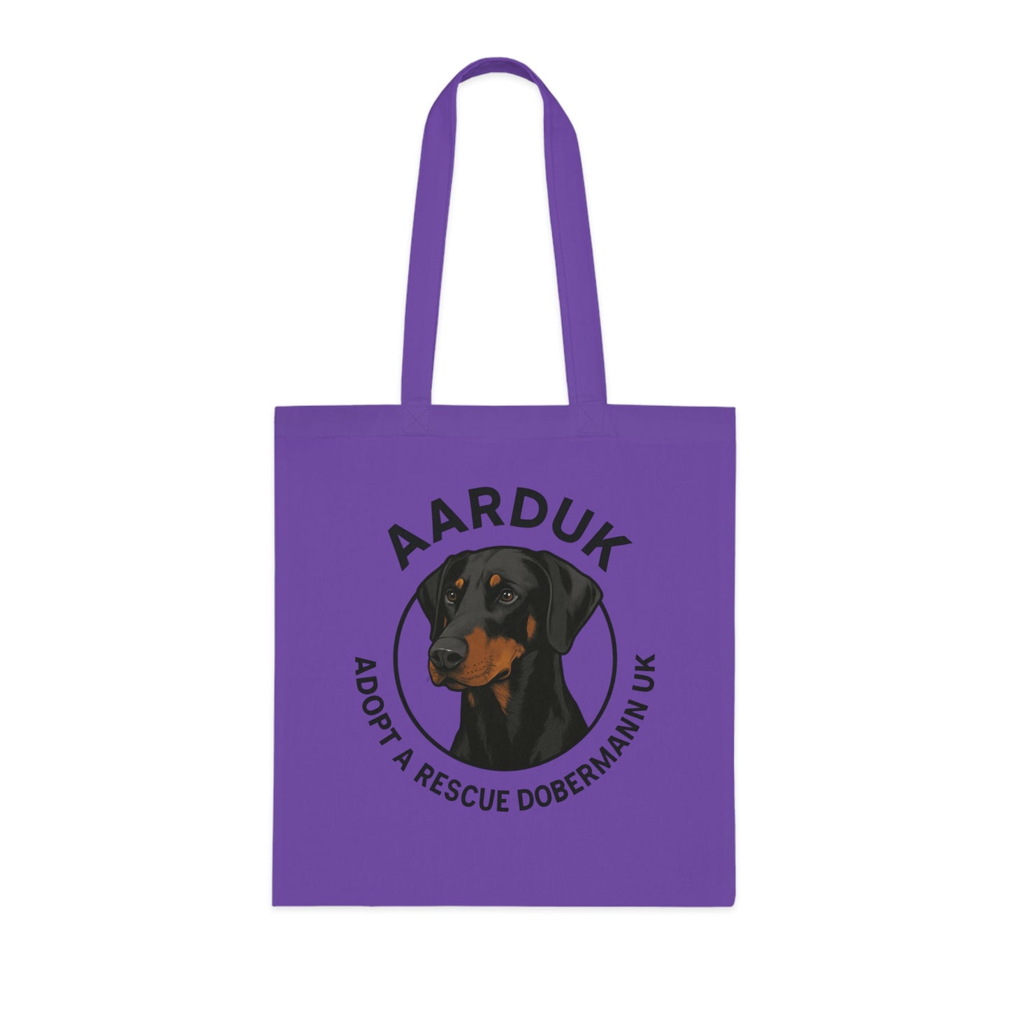 AARDUK Cotton Tote Bag - Eco-Friendly, Adoption Awareness Reusable Shopping Bag. (Black/Tan)