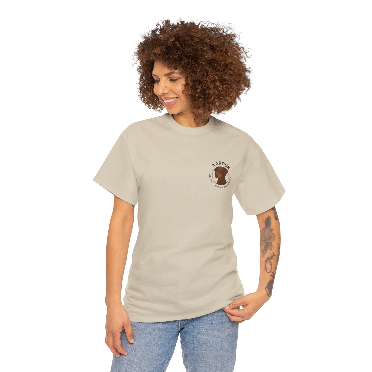 AARDUK - Adopt A Rescue Doberman UK T-Shirt (Brown/Tan)