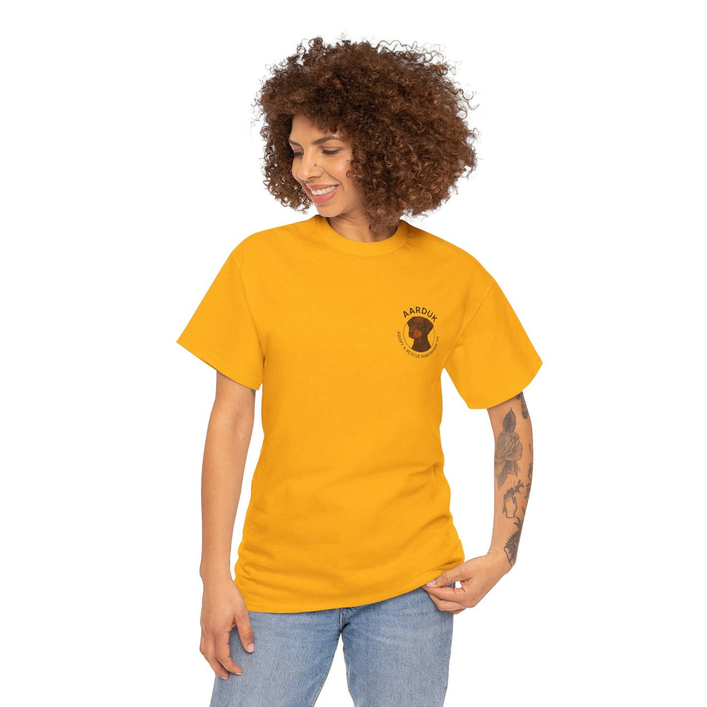 AARDUK - Adopt A Rescue Doberman UK T-Shirt (Brown/Tan)