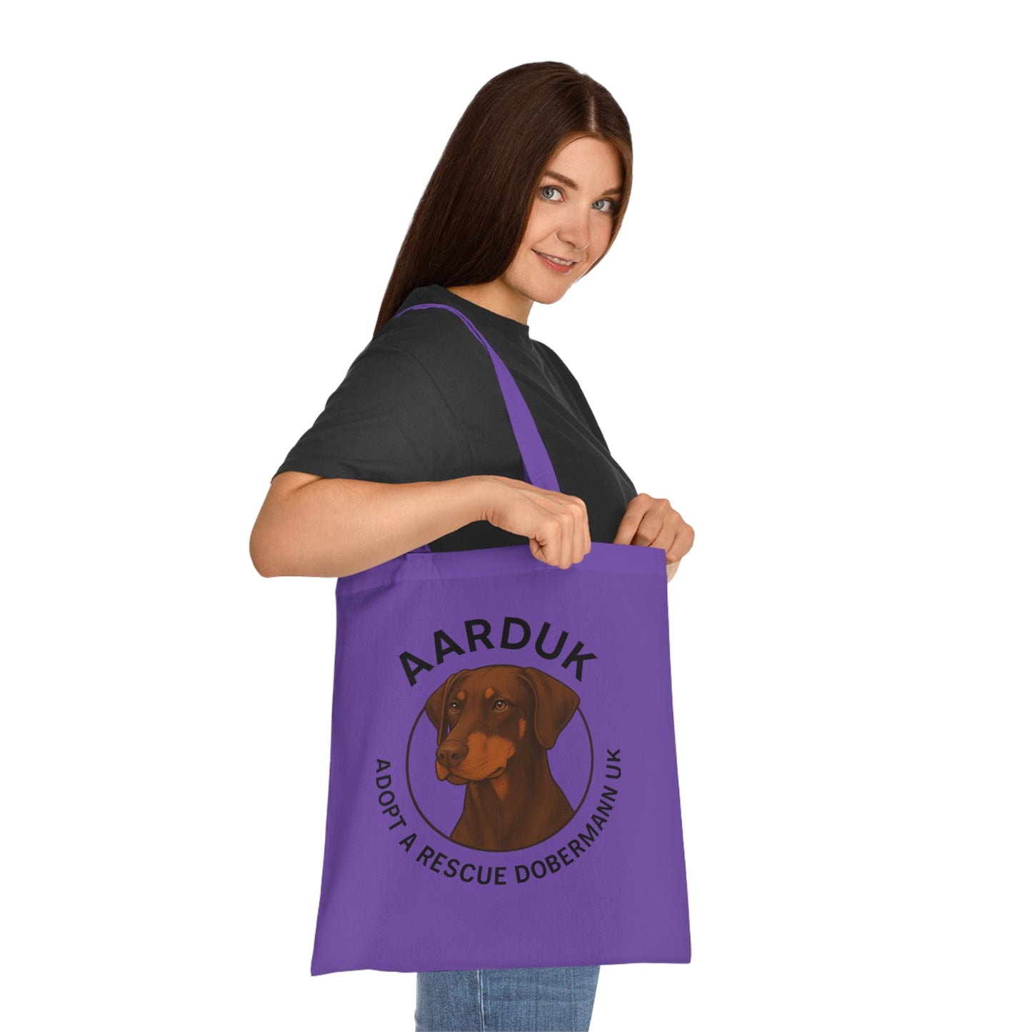 AARDUK Cotton Tote Bag - Eco-Friendly, Adoption Awareness, Reusable Shopping Bag. (Brown/Tan)