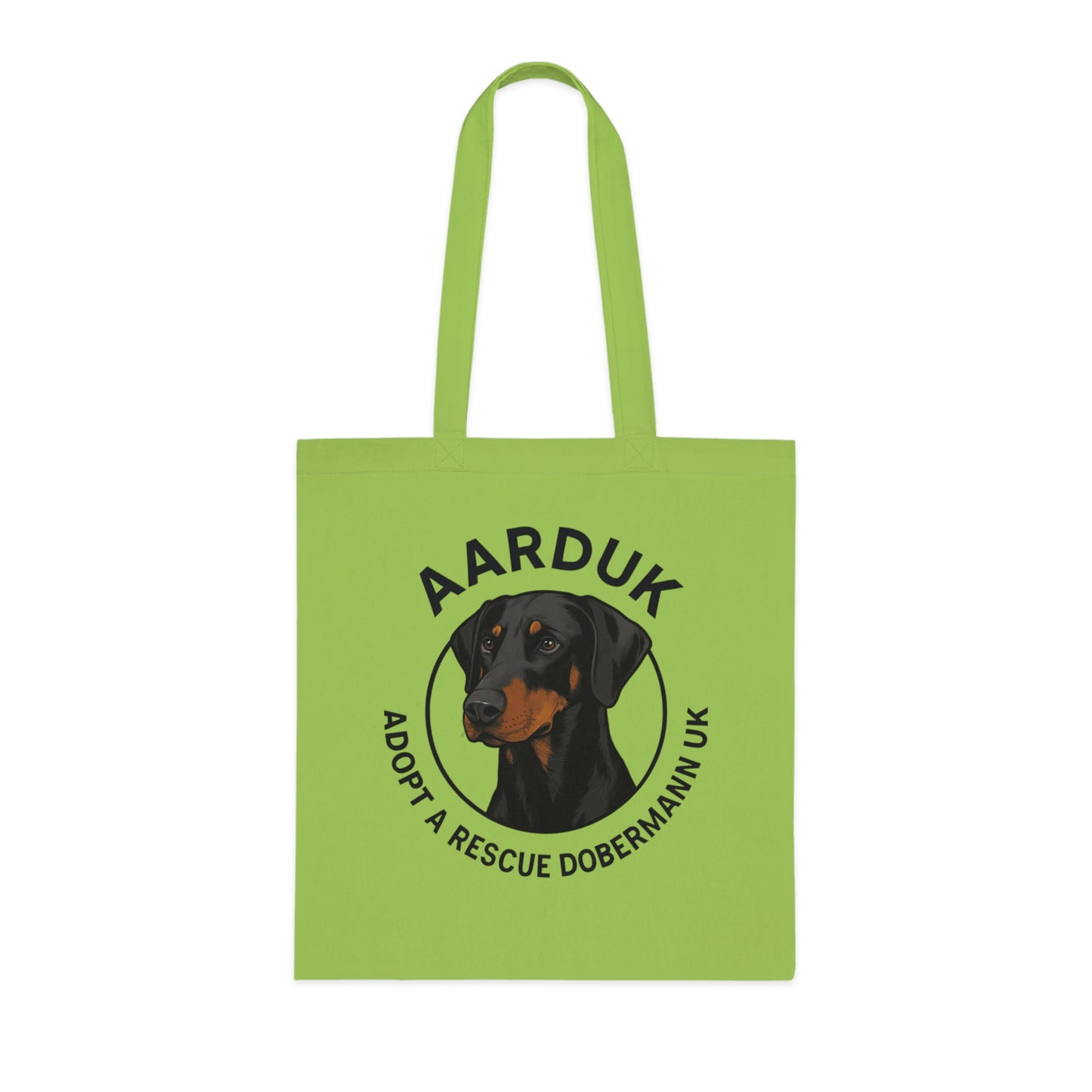 AARDUK Cotton Tote Bag - Eco-Friendly, Adoption Awareness Reusable Shopping Bag. (Black/Tan)