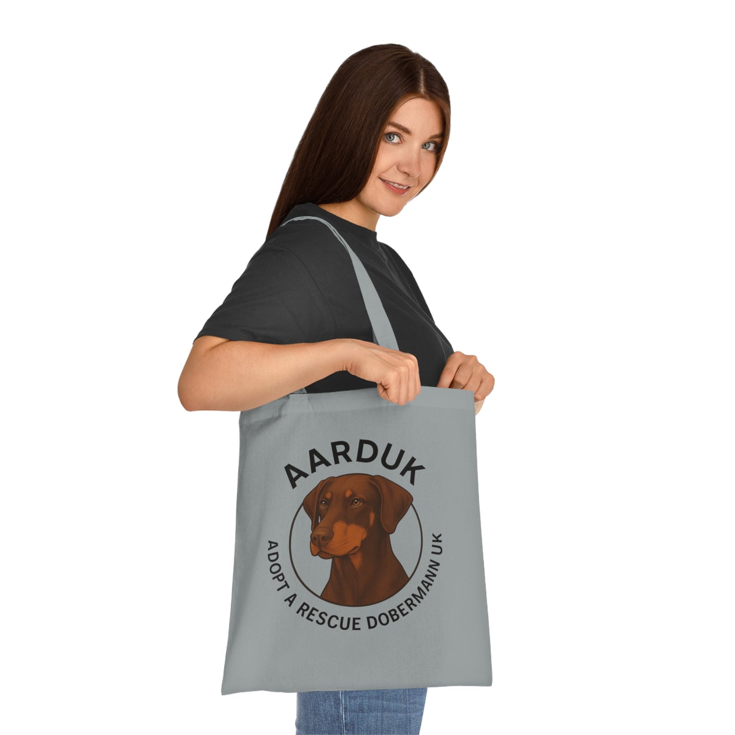 AARDUK Cotton Tote Bag - Eco-Friendly, Adoption Awareness, Reusable Shopping Bag. (Brown/Tan)
