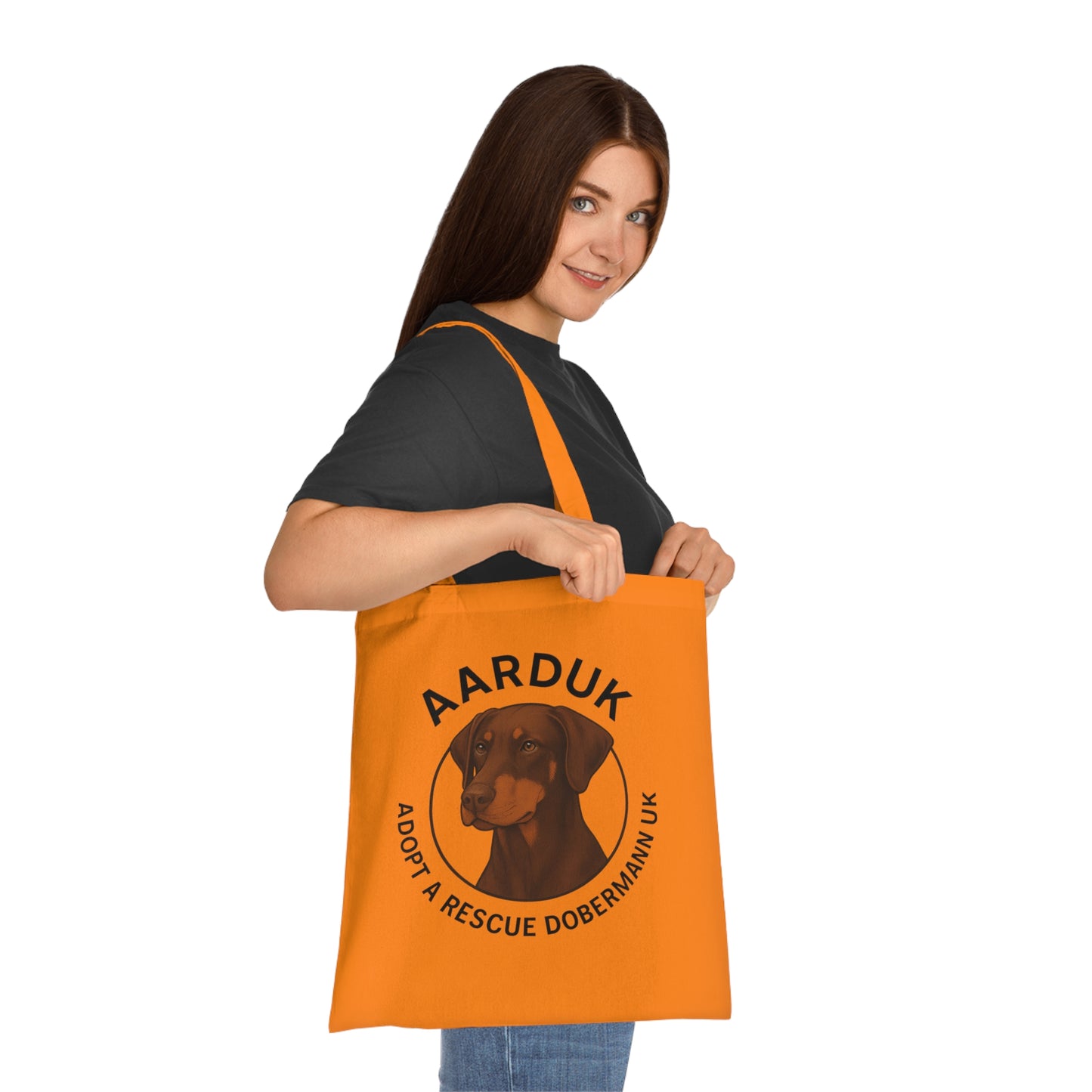 AARDUK Cotton Tote Bag - Eco-Friendly, Adoption Awareness, Reusable Shopping Bag. (Brown/Tan)