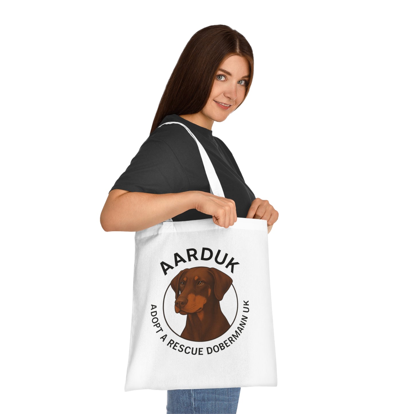 AARDUK Cotton Tote Bag - Eco-Friendly, Adoption Awareness, Reusable Shopping Bag. (Brown/Tan)