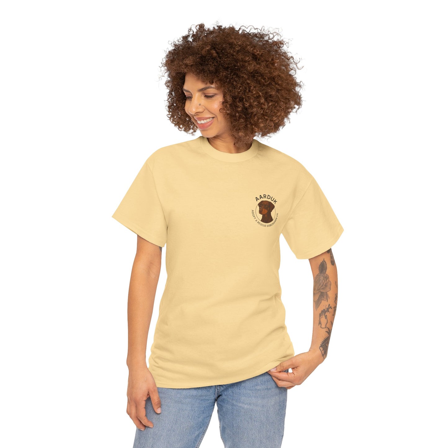 AARDUK - Adopt A Rescue Doberman UK T-Shirt (Brown/Tan)