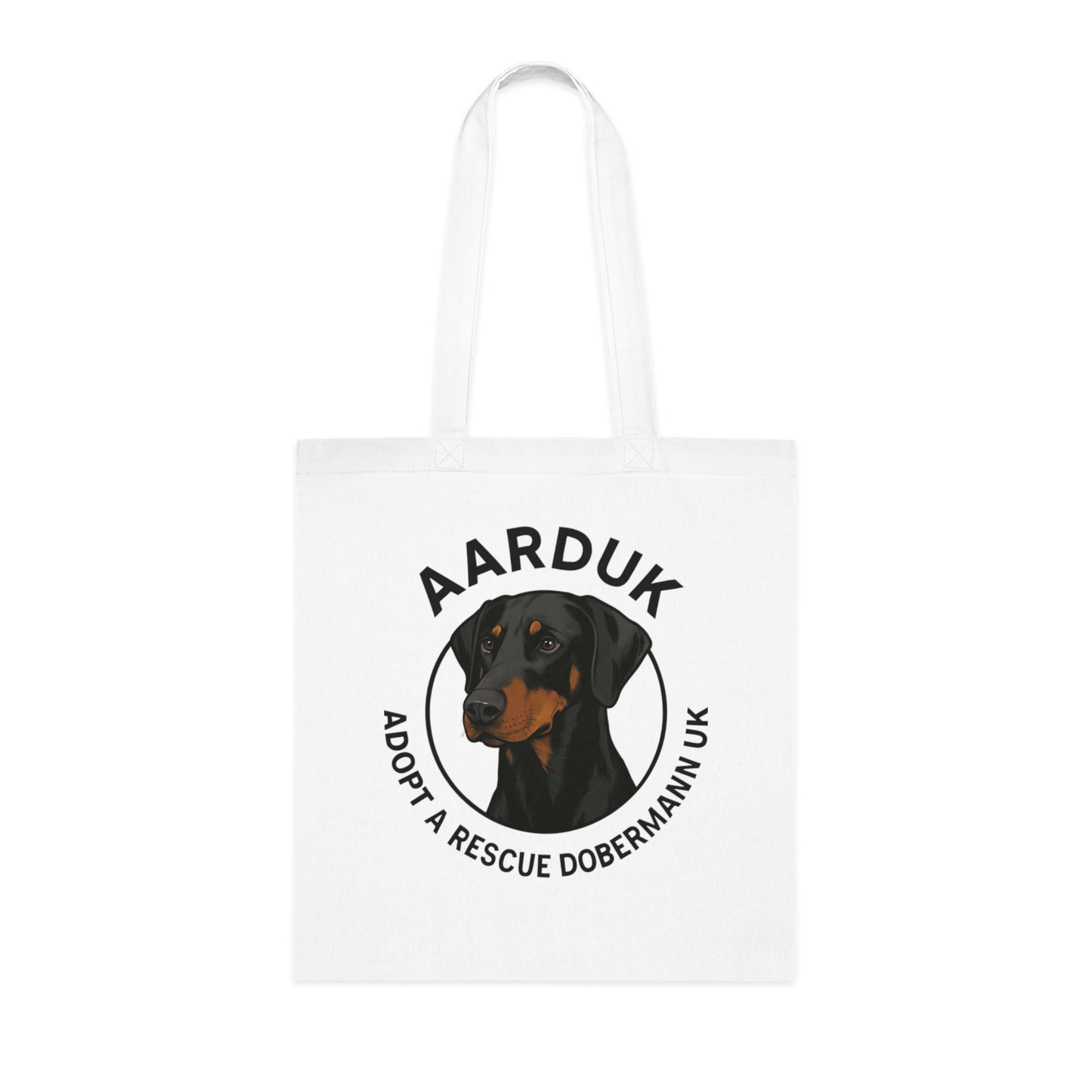AARDUK Cotton Tote Bag - Eco-Friendly, Adoption Awareness Reusable Shopping Bag. (Black/Tan)