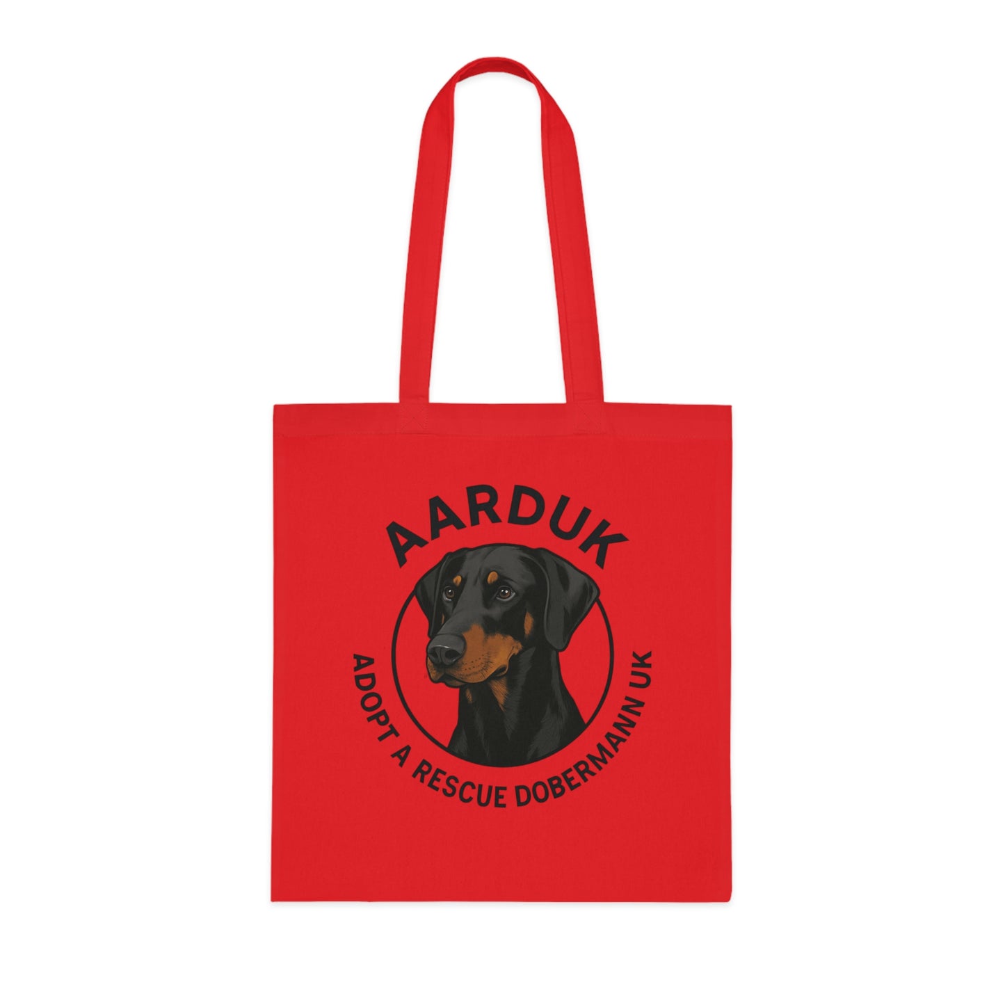 AARDUK Cotton Tote Bag - Eco-Friendly, Adoption Awareness Reusable Shopping Bag. (Black/Tan)