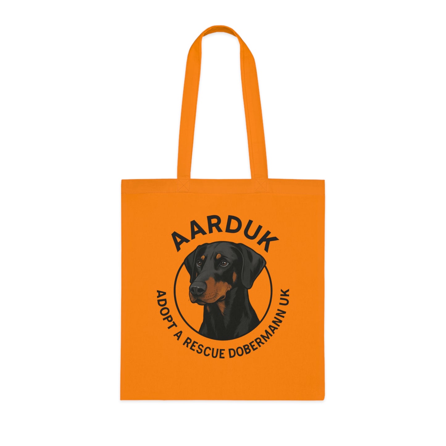AARDUK Cotton Tote Bag - Eco-Friendly, Adoption Awareness Reusable Shopping Bag. (Black/Tan)