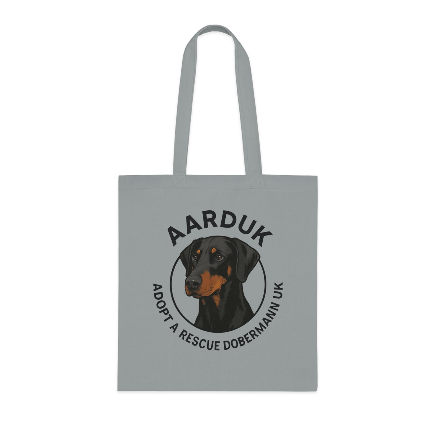 AARDUK Cotton Tote Bag - Eco-Friendly, Adoption Awareness Reusable Shopping Bag. (Black/Tan)