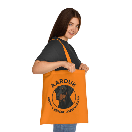 AARDUK Cotton Tote Bag - Eco-Friendly, Adoption Awareness Reusable Shopping Bag. (Black/Tan)