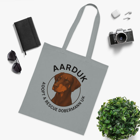 AARDUK Cotton Tote Bag - Eco-Friendly, Adoption Awareness, Reusable Shopping Bag. (Brown/Tan)